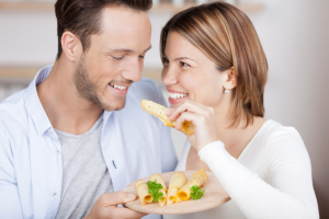 couple eating cheese