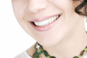 woman smiling healthy teeth