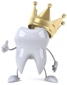 tooth with gold crown