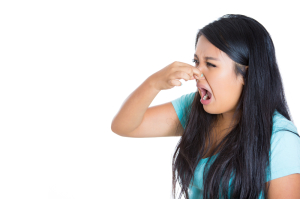 woman learning about bad breath